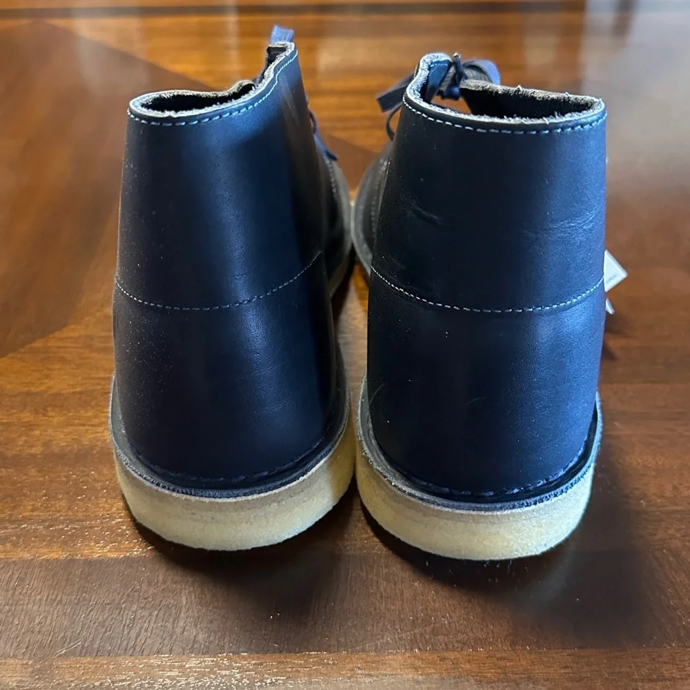 Clarks Men's Navy Leather Desert Boots - Picture 4 of 6